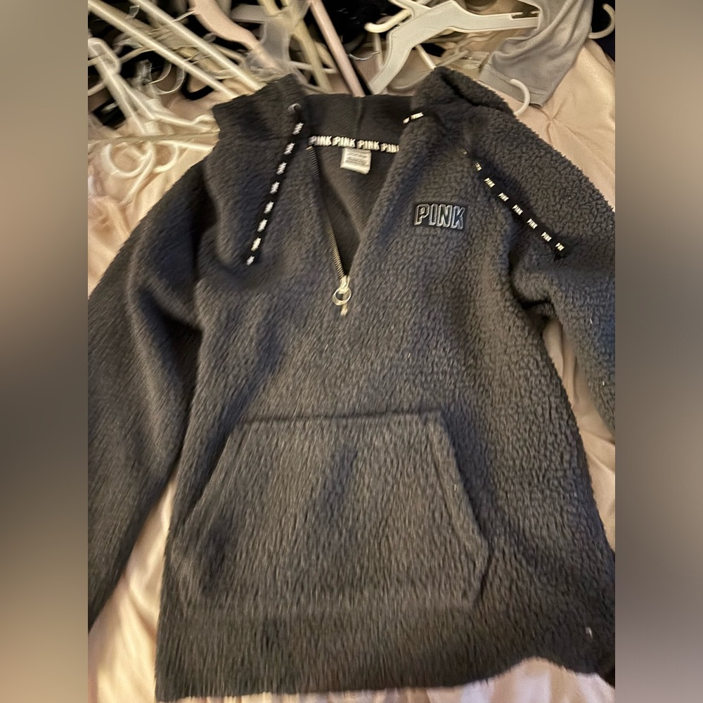 PINK quarter zip; size small